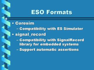 ESO formats